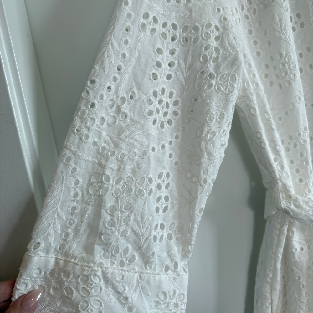 Zara White Eyelet Wrap Sundress with pockets - Picture 7 of 10